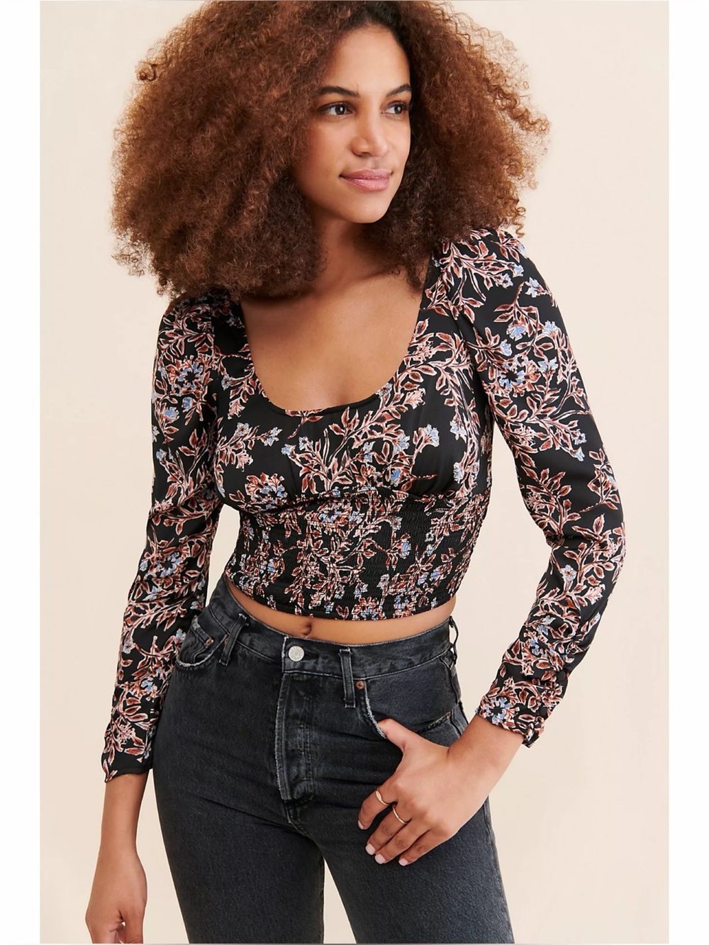 Free People Printed Santiago Blouse